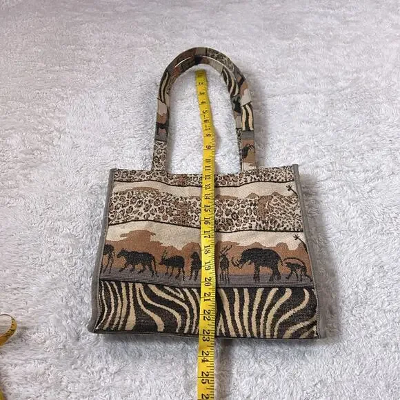 Jade safari tapestry tote shoulder bag with coin purse - Picture 4 of 12